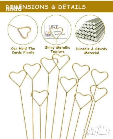 Метален държач държачи за картичка за букет букети цветя поставка визитка декорация, снимка 6 - Други - 48170602