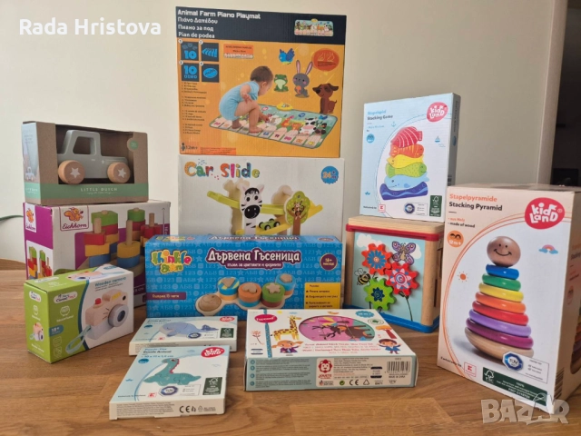 Дървени играчки и музикален килим за деца над 12 месеца