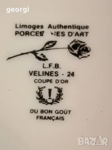 декоративна порцеланова чиния Limoges фазани 25/1, снимка 6 - Декорация за дома - 49886024