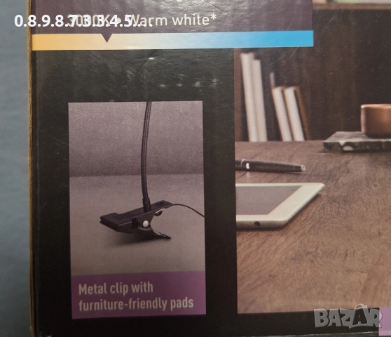 лед лампа със щипка, снимка 3 - Настолни лампи - 52696229