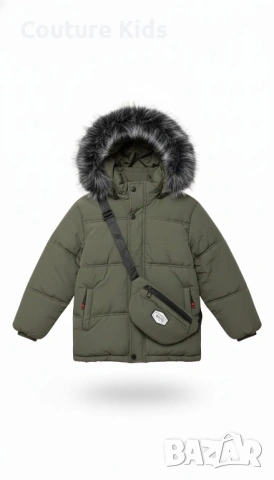 Модерно Зимно Яке Кай Сяи с Топла Качулка и Чантичка