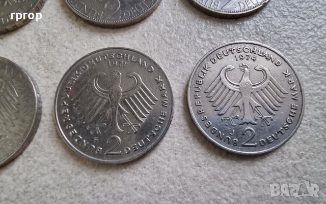 Монети . Германия.  2 дойче марки .8 бройки . Различни години., снимка 5 - Нумизматика и бонистика - 43437501