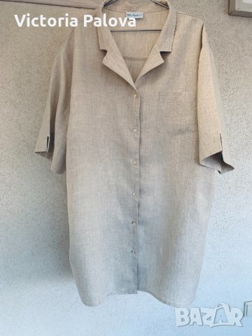 Голяма ленена риза-блуза ULLA POPKEN, снимка 6 - Ризи - 32502148