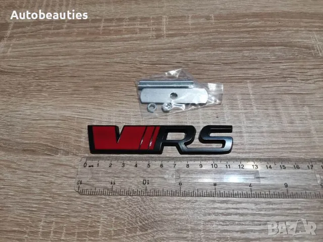 Skoda VRS надпис за решетка червено с черно, снимка 2 - Аксесоари и консумативи - 49074059