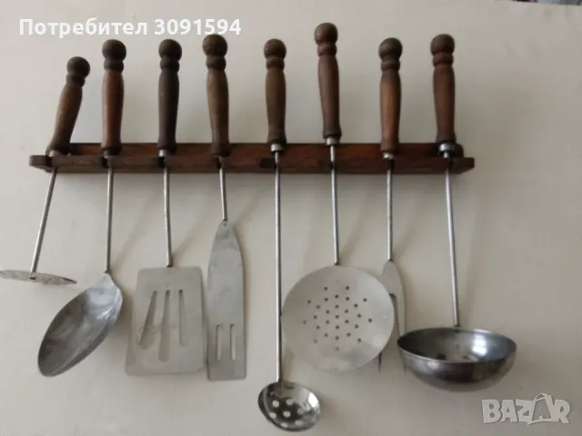 Прибори за готвене, готварски набор от дърво и метал, снимка 1