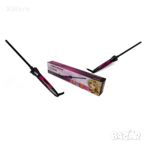 Маша за коса Laura, 10 мм, 360° кабел, керамично покритие, черен/розов