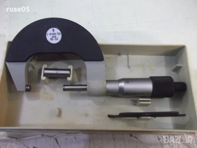 Микрометър 25-50 мм от соца германски ( DDR - ГДР ) работещ, снимка 5 - Други инструменти - 47379959