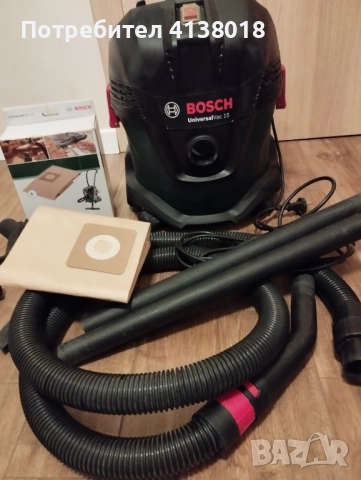 Продавам прахосмукачка за мокро и сухо почистване Bosch Universal Vac 15, 1000 W, 65 л/с, 15 л, снимка 2 - Други инструменти - 52795751