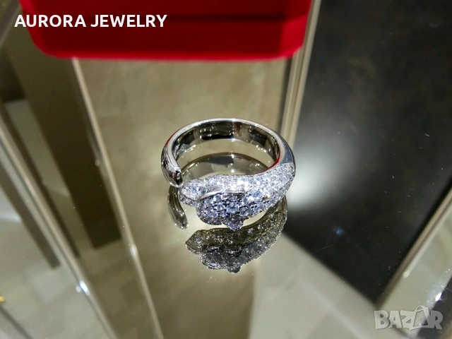 CARTIER Panthere de Cartier White Gold Diamonds Дамски Пръстен, снимка 5 - Пръстени - 52888504