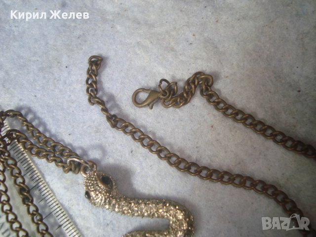 ПОСРЕБРЕНА ЗМИЕВИДНА ФИГУРАЛНА КРИСТАЛНА АРТ ВИСУЛКА ПЕНДАНТ сРЕТРО БРОНЗОВО СИНДЖИРЧЕ ВЕРИЖКА 31316, снимка 10 - Колиета, медальони, синджири - 38067870