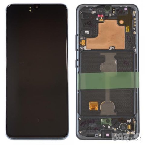 LCD Дисплей С РАМКА за Samsung A90 5G / SM-A908B / GH-21092A / Черен / Оригинал Service Pack