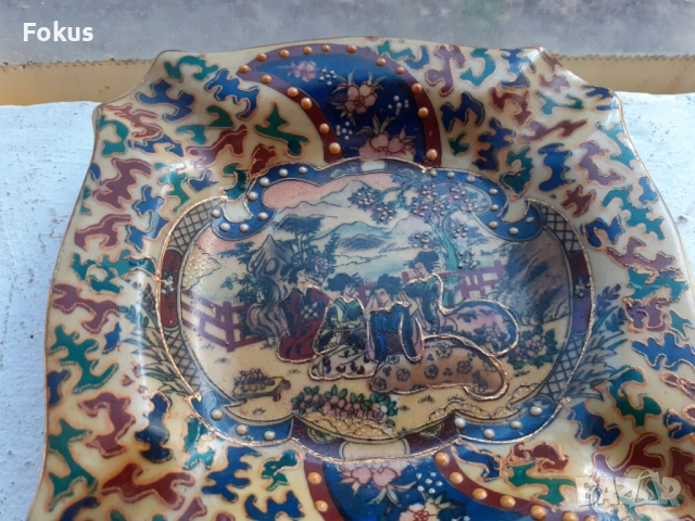 Уникално красив стар пепелник сатцума Satsuma, снимка 4 - Антикварни и старинни предмети - 53490650