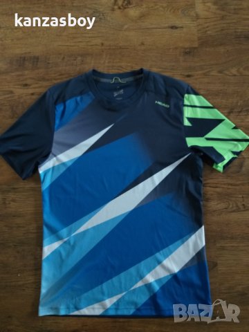 HEAD VISON GRAPHIC BLUE T-SHIRT - страхотна мъжка тениска КАТО НОВА, снимка 5 - Тениски - 40506938