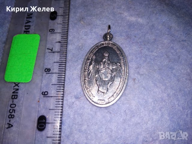 РЯДКА КАТОЛИЧЕСКА ПОСРЕБРЕНА ДВУСТРАННА ИКОНКА РЕЛИГИОЗЕН МЕДАЛЬОН 31233, снимка 5 - Колиета, медальони, синджири - 39856991