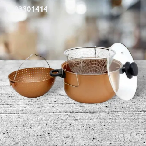 Тенджера Фритюрник с кошница За пържене , снимка 4 - Съдове за готвене - 47338639