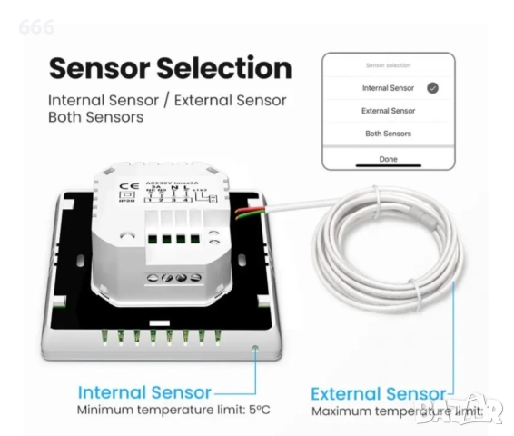 Интелигентен WiFi термостат, снимка 7 - Друга електроника - 52890492