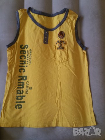 Мъжки летен комплект къси шарени панталони и жълта блуза без ръкав , снимка 3 - Къси панталони - 32970974