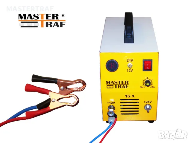 Българско зарядно трансформаторно устройство за акумулатор 12V/24V 15A, снимка 3 - Друга електроника - 48590090
