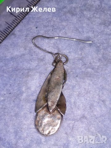 СТАРА СРЕБЪРНА ФЛОРАЛНА АР НУВО ОБЕЦА с ГНЕЗДО За ВГРАЖДАНЕ на СКЪПОЦЕНЕН КАМЪК 13909, снимка 4 - Антикварни и старинни предмети - 40532321