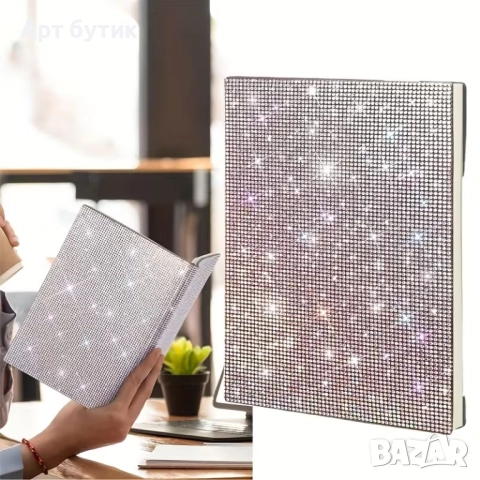 Сватбена книга за пожелания  с химикал, декорирани с кристали, снимка 2 - Декорация - 52583411