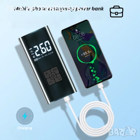 Безжичен Електрически Компесор за Гуми 6000mAh, 150PSI, Презареждаем , снимка 3 - Аксесоари и консумативи - 50905935