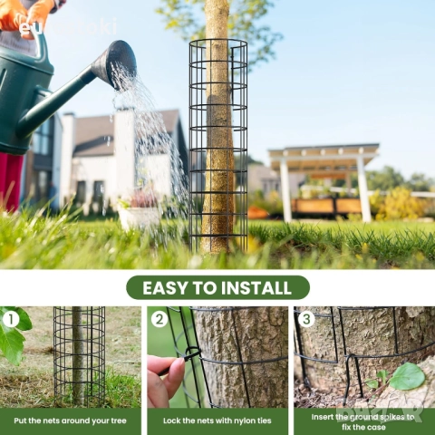 HEYOUTH Протектор за стволове на дървета, метален протектор за кора на растения, 42 * 38 см, снимка 3 - Други - 52777047