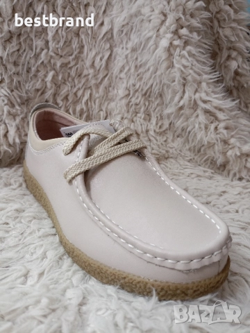 Дамски обувки от естествена кожа с връзки, код 165/55, снимка 1