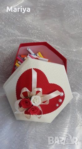 Кутийка с късметчета за Свети Валентин, снимка 3 - Сватбени аксесоари - 27892100