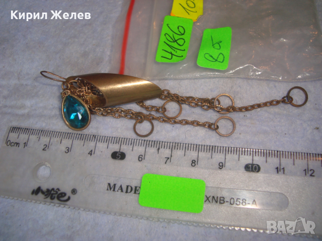 КРАСИВИ ЗЛАТИСТИ МЕСИНГОВИ ВИНТИДЖ ОБЕЦИ РЪЧНА АРТ ИЗРАБОТКА с ФАСЕТ КРИСТАЛИ 4186, снимка 6 - Обеци - 36524959