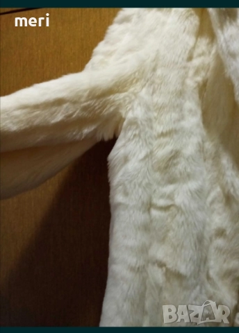 Пухкаво екопалто с дълъг косъм, снимка 3 - Палта, манта - 52356116