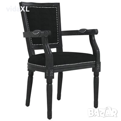 vidaXL Трапезен стол, черен, кадифе(SKU:344500