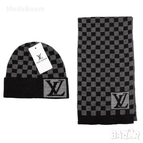 🤩Louis Vuitton стилен унисекс комплект шапка и шал🤩, снимка 2 - Шапки - 43379444
