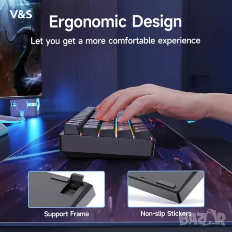 Геймърска клавиатура TMKB T63, снимка 7 - Клавиатури и мишки - 48228908