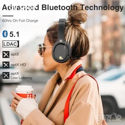 Нови Безжични Слушалки Ankbit E700 - HD Аудио, LDAC, Бързо Зареждане, снимка 4 - Bluetooth слушалки - 49450873