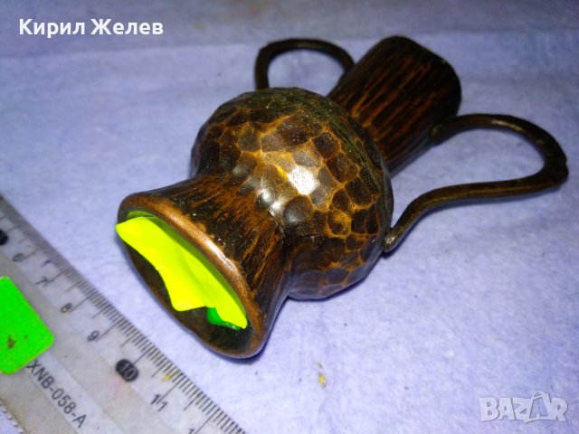 Старинен ДЕКОРАТИВЕН КОЛЕКЦИОНЕРСКИ МЕДЕН СЪД АМФОРА ВАЗА за СУХИ ЦВЕТЯ КОВАНА МЕД За МЕХАНА 42683, снимка 6 - Вази - 43927231