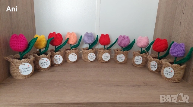 Лалета, които не увяхват 💕 Handmade“, снимка 2 - Изкуствени цветя - 53304126