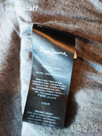 Мъжко оригинално кожено яке рокерия Pepe Jeans Хлл, снимка 14 - Якета - 51953742