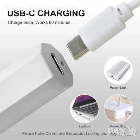 Страхотна преносима мини UV лампа за маникюр с Type-C зареждане и два режима на таймера, снимка 3 - Продукти за маникюр - 52864309