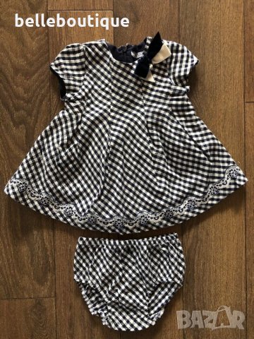 Стилна бебешка карирана рокля с гащички Mayoral Майорал 6 месеца