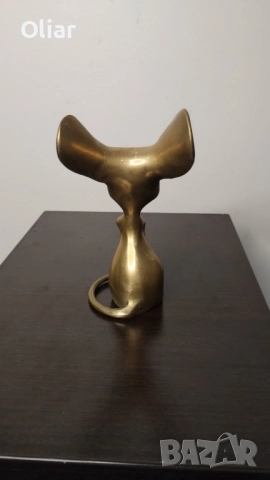 Много симпатична и нестандартна фигурка на мишле с големи уши. Бронз., снимка 5 - Статуетки - 52257816