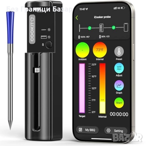 Нов Безжичен термометър със сонда за месо BBQ пушилня фурна кухня дом