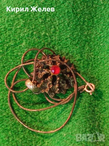 СТАР СКЪПОЦЕНЕН ПОСРЕБРЕН МЕДЕН МЕДАЛЬОН с НАТУРАЛЕН ГРАНАТ и СРЕБЪРНО КОЛИЕ СРЕБРО 925 ITALY 49773, снимка 17 - Антикварни и старинни предмети - 49886270