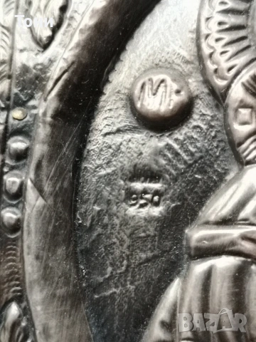Сребърна икона Гърция 950 проба, снимка 2 - Колиета, медальони, синджири - 53217805
