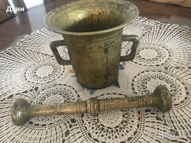 Хаван от масивен бронз, снимка 3 - Антикварни и старинни предмети - 26357931