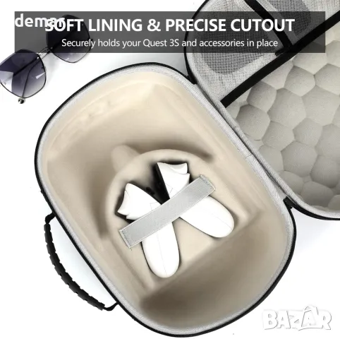 CBDYWVR Твърд калъф за носене за Meta Quest 3s/3, с протектор на обектива, черен, снимка 2 - Друга електроника - 49673005