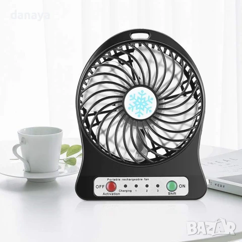 868 Преносим мини вентилатор с USB зареждане вентилатор за бюро стая компютър, снимка 2 - Други - 50645029