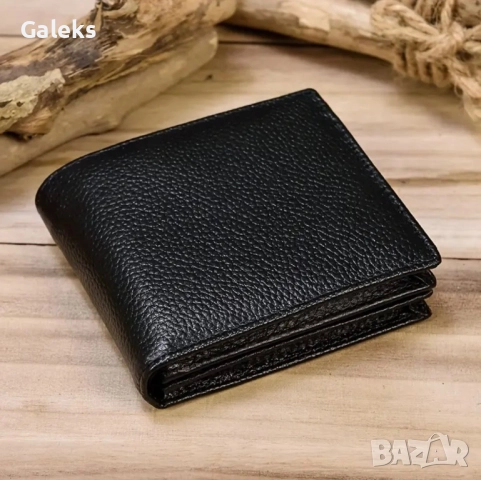 Мъжки елегантен и изискан портфейл с две лица • Черна естест. кожа!, снимка 2 - Портфейли, портмонета - 51334886