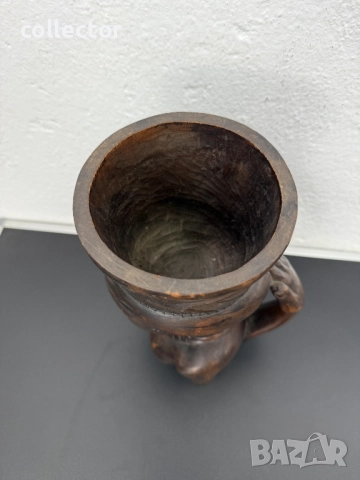 Ръчно резбована купа / халба от Куба. №7419, снимка 7 - Антикварни и старинни предмети - 51918621