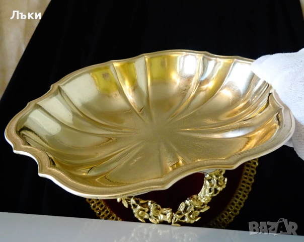 Бронзова фруктиера,салатиера 850 гр.,релеф. , снимка 3 - Антикварни и старинни предмети - 52997633