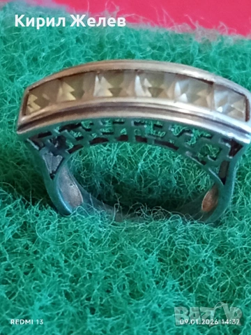 Сребърен пръстен с кубичен цирконий и орнаменти Гръцки ключ символизира вечността  47481, снимка 2 - Части - 53043971